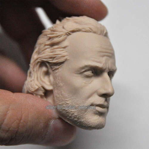 1/6 Unpaited Head Sculpt The Walking Dead Rick Grimes Fit 12'' Male Figure Toy - Picture 2 of 4