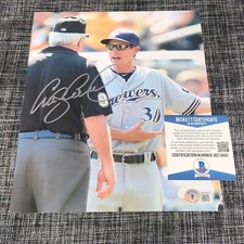 CRAIG COUNSELL SIGNED AUTO 8X10 PHOTO MILWAUKEE BREWERS MANAGER BECKETT BAS COA