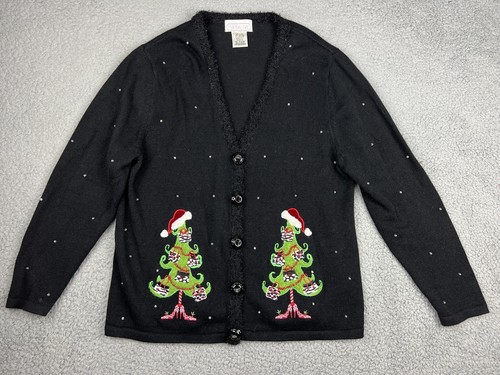 Ugly Christmas Sweater XL Y2K Animal Print Zebra Tree Shoe Lover High Heels
