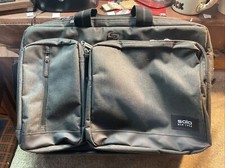 Solo New York convertible laptop bag/back pack, 17x13, gray and black