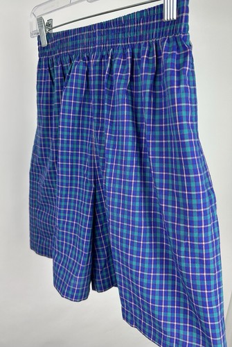 Vintage 90s Plaid Easy Shorts XS / S Ultra High Waist Colorful Checkered Relaxed - Imagen 4 de 9