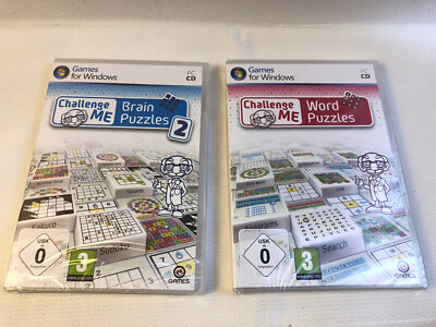 2 Challenge Me Brain & Word Puzzles 2011 Windows PC CD Game FACTORY BRAND NEW