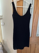 Zara Trafaluc Body Con Black Fitted Stretch Dress Size S