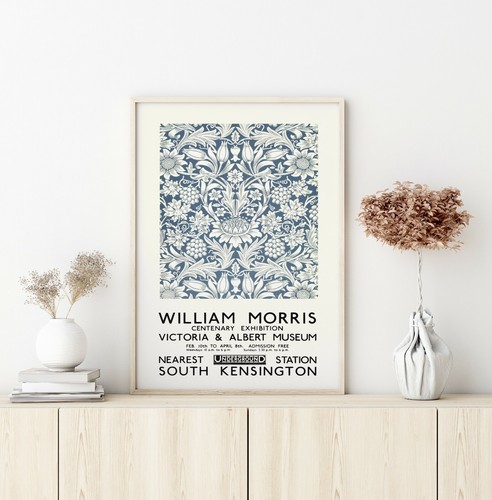 Stampa William Morris, poster mostra girasole decorazione vintage neutra, giclée - Foto 2 di 13