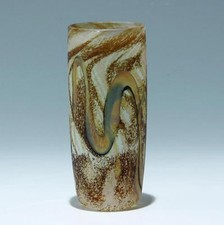 British studio glass TABAC vase signed Peter Layton   