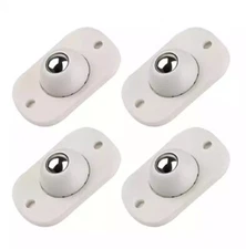 4-Pack Mini Swivel Caster Wheels – Self-Adhesive Stainless Steel Rollers Set