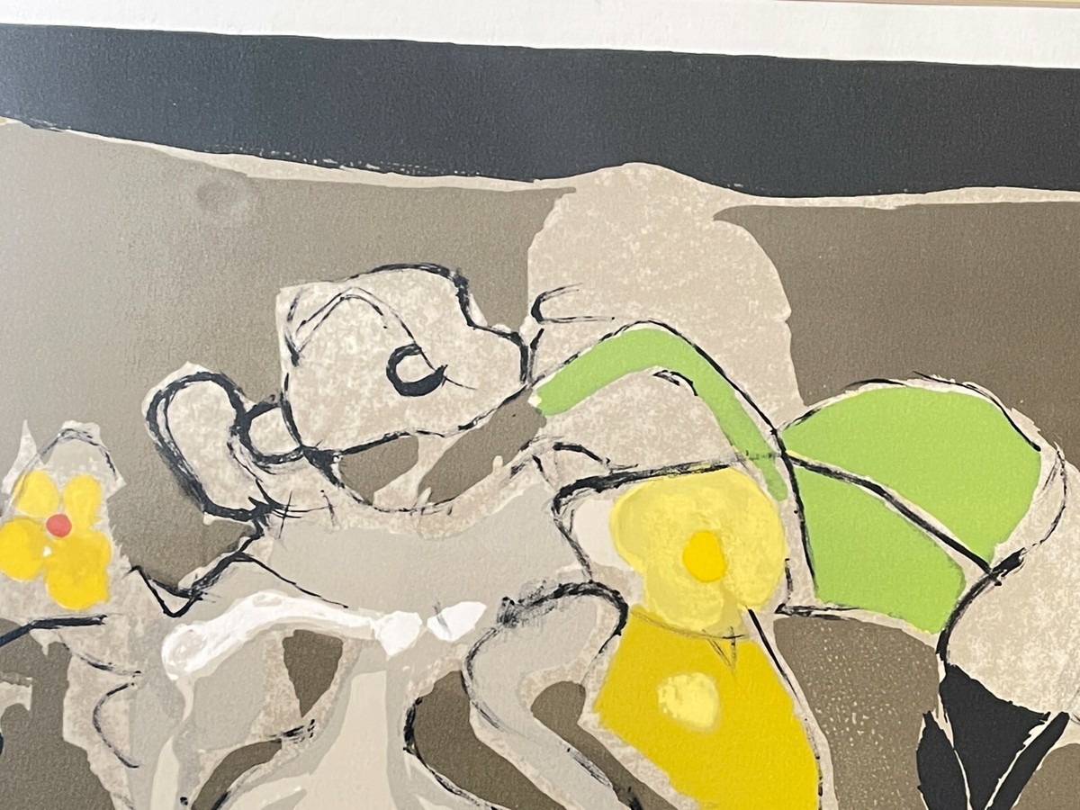 Alfred Defossez (French 1932-) Color Lithograph Still Life, Signed