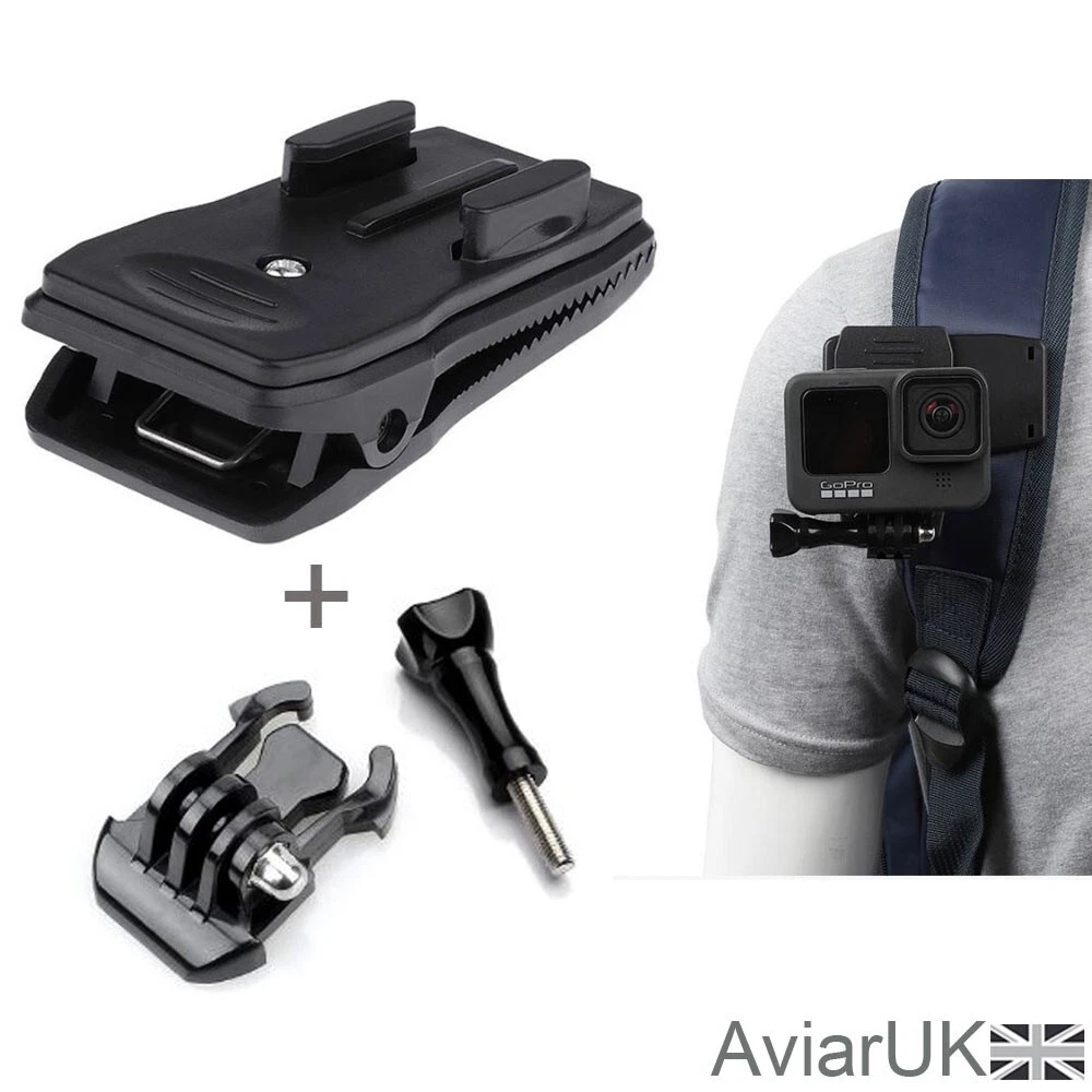 Ønske Alarmerende duft Backpack Rucksack Clip for GoPro HERO Camera Rotating Mount Shoulder Clamp  UK | eBay