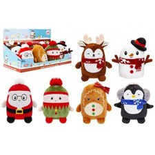 Christmas Cute Plush Soft Toy Characters 14cm - 6 Designs - PMS NEW