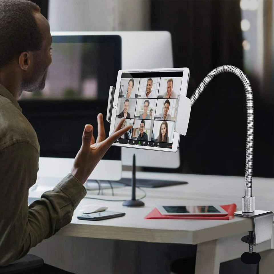 Aluminum Gooseneck Tablet Mobile Clamp Holder Bed Flexible Long Arm 360 Rotating - Image 3 of 4