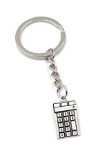 Portachiavi Calcolatrice Argento Metallo Ciondolo Fascino