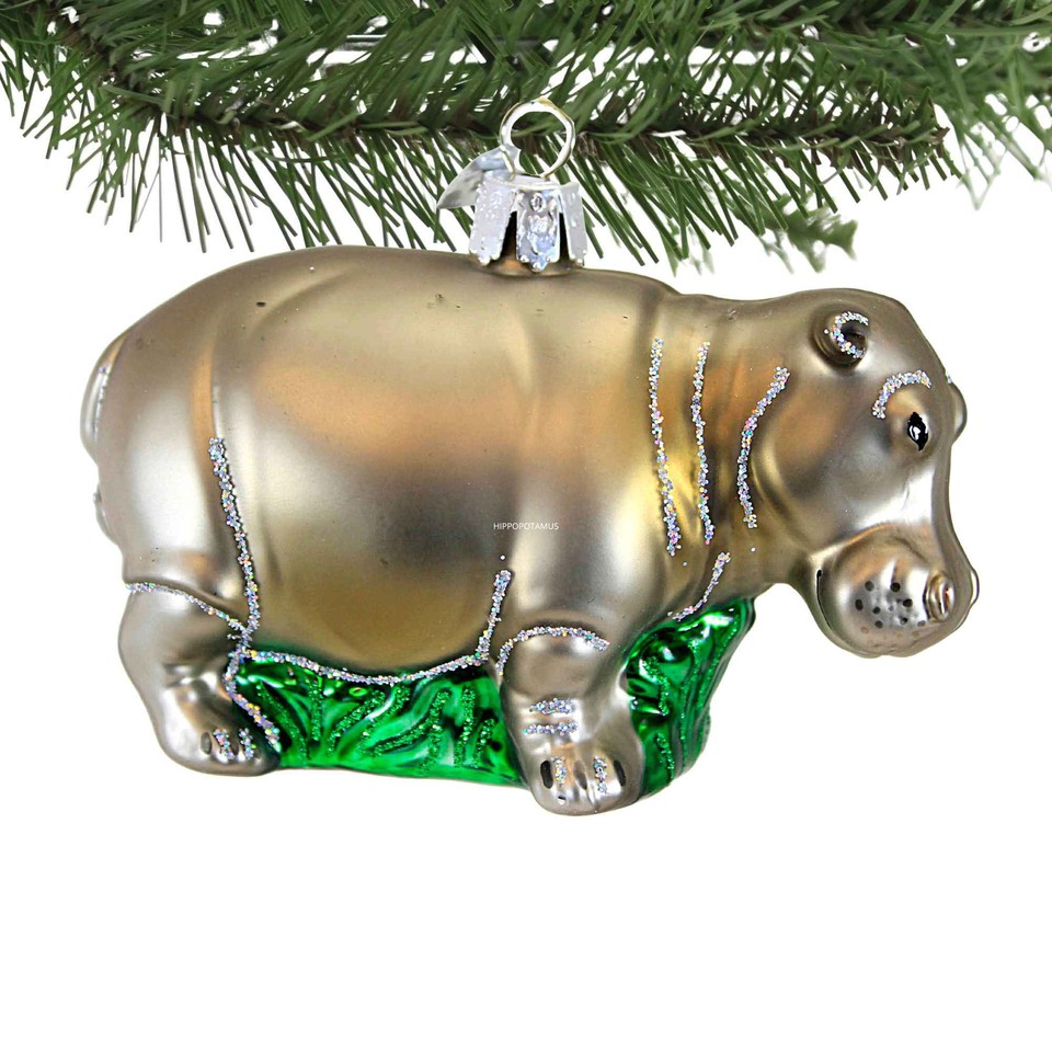 Old World Christmas 2.75In Hippopotamus, Glass, Ornament Hippo Wildlife