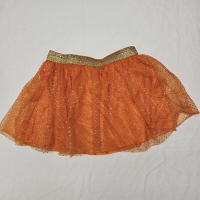 Celebrate Halloween Girls Toddlers Orange Sparkle Glitter Orange Skirt Size  3T