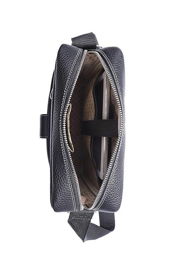 RSINC Genuine Leather Cross Body Sling Bag for Men | Black - Picture 2 of 4