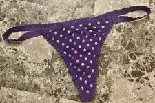 NWT VICTORIA'S SECRET LARGE POLKA DOT RUFFLE VINTAGE RARE THONG V STRING PANTIES