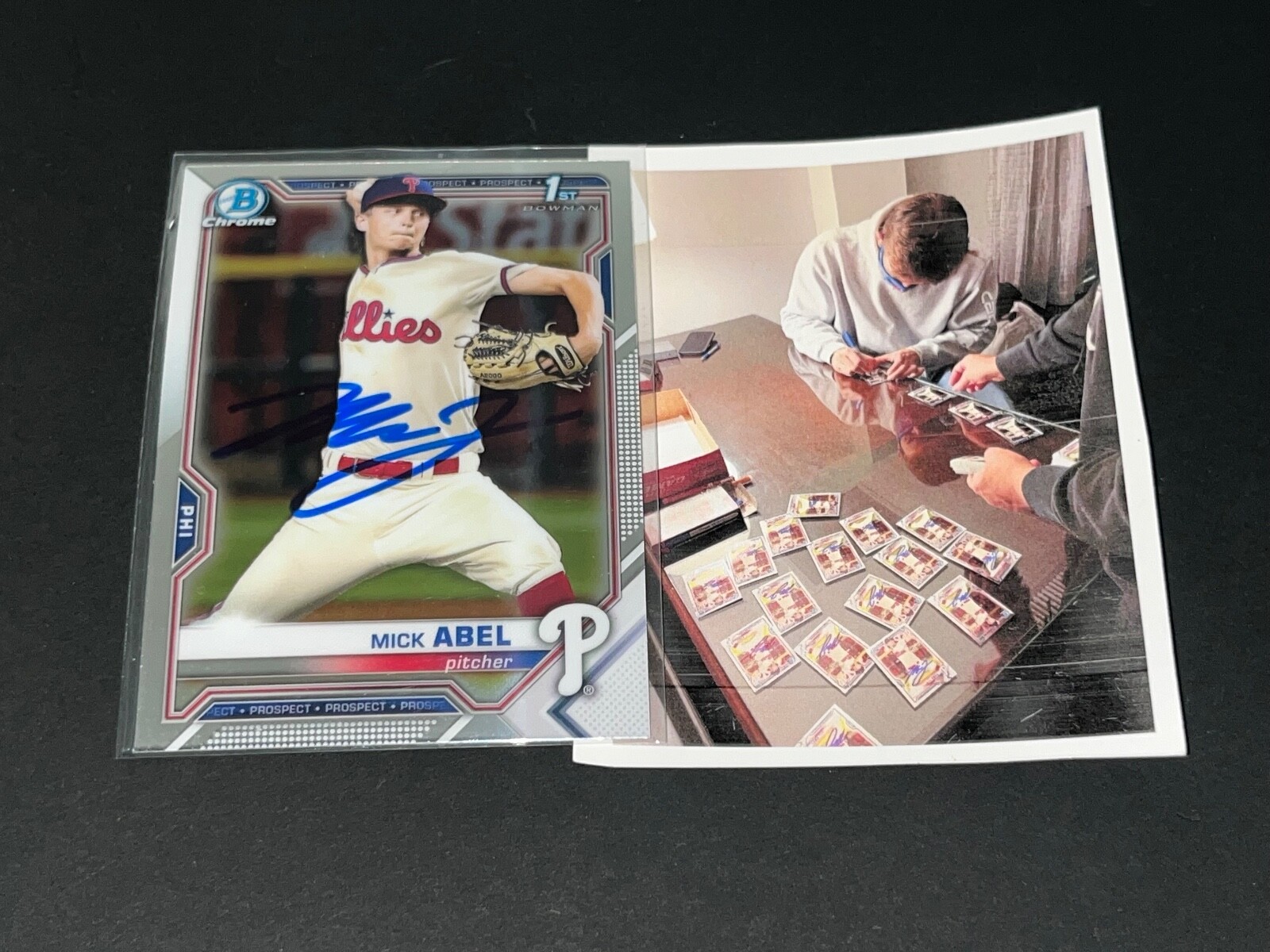 Mick Abel Phillies Auto Signed 2021 1st Bowman Chrome /.