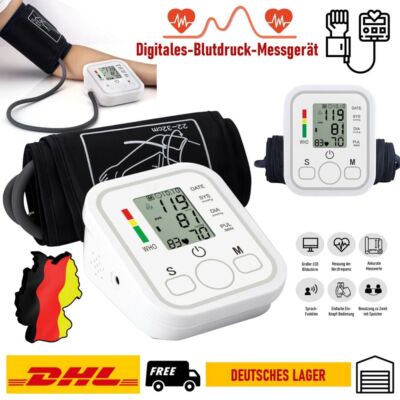 Digital Blutdruckmessgerät Oberarm LCD Blutdruck Monitor Automatische-Pulsmesser