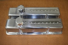 Vintage Chevrolet Script Chevy Small Block Stock Height Valve Covers