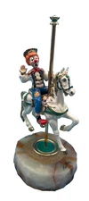 1990 Ron Lee Limited Edition #L-225 Rascal Riding Carousel 234/3500 On Onyx Base