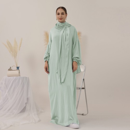 Modest Muslim Islamic Abaya Dress Arab Prayer Robe Turkey Kaftan Ramadan Gown - Picture 25 of 62