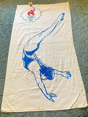 Atlanta Olympics 1996 Diving Beach Towel VTG Cannon Mills