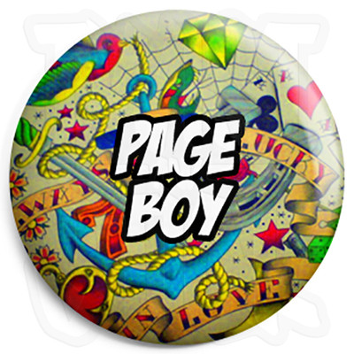 Page Boy - 25mm Tattoo Wedding Button Badge with Fridge Magnet Option