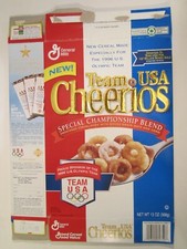 1996 MT Cereal Box GENERAL MILLS Team USA Cheerios 100 Years Y156e1 