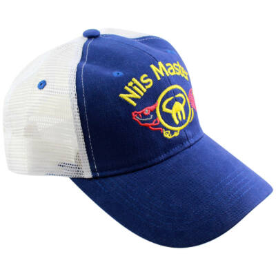 Nils Master Trucker Cap mit Logo Blau Weiß Angelkappe Kappe Schirmmütze Cappy