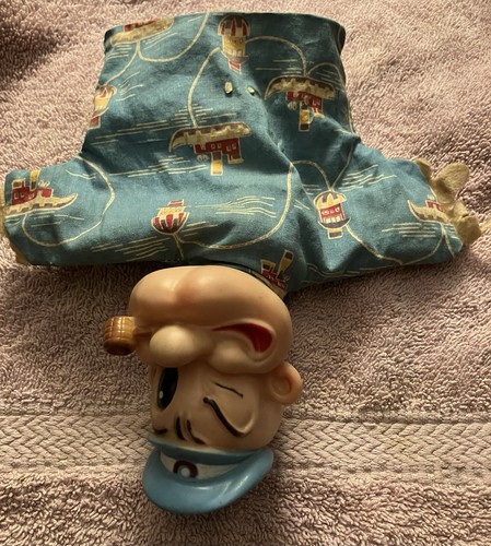 POPEYE Rubber Head HAND PUPPET Gund J Swedlin NY 50s Sailor Man VINTAGE Old - Picture 4 of 5
