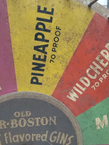 1930's 40's  Old Mr. Boston Ginsicles fruit flavored gin tin cast iron Wheel  - Picture 15 of 23