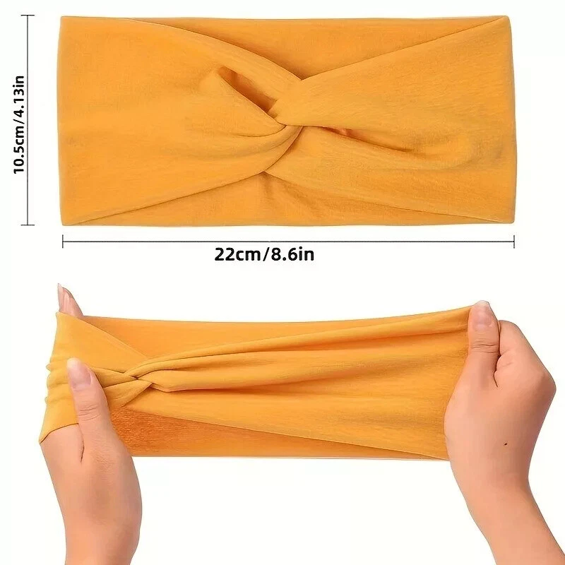 10pcs Women Yoga Wide Headband Ladies Elastic Boho Hair Band Sports Turban - Image 3 of 4