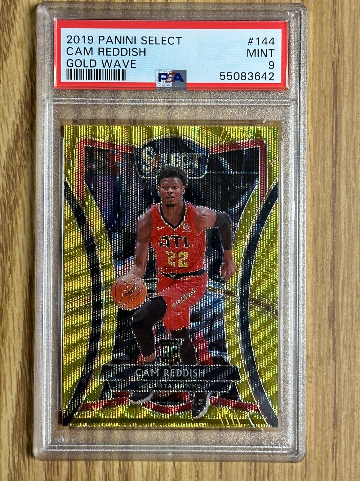 2019 Panini Select Gold Wave Rookie Cam Reddish #144 PSA GRADED MINT 9