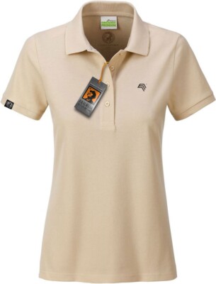 JAN 8009 Bio Baumwolle Basic Polo Shirt Damen Organic COMPANIEER Beige Stone ...