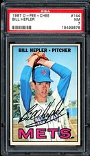1967 TOPPS OPC O PEE CHEE MLB BASEBALL #144 BILL HEPLER PSA 7 NM New York Mets
