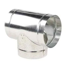 Master Flow Round Tee HVAC Pipe Vent Bath Kitchen Accessory Galvanized Steel 4In