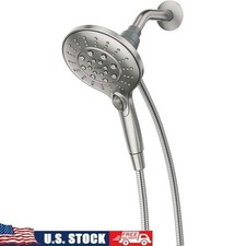 Handheld Showerhead W/ Magnetic Base Flexible Hose Multiple Spray Settings New