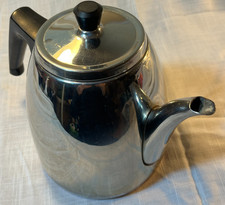 Vintage retro classic stainless steel copper-bottom stove/AGA top kettle/teapot