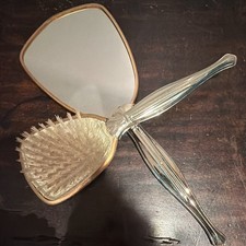 Vintage Vanity Set Antique Brush and Mirror Hollywood Regency Gold Silver Tone