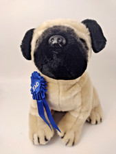 FAO Schwarz Toys R Us 2012 PUG Puppy Dog 9" Plush Stuffed Animal Toy Soft
