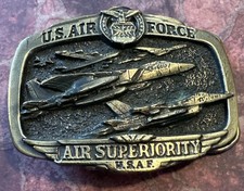 US Airforce USAF Air Superiority Belt Buckle Vintage 1983 SN #1073 Made In USA