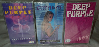 3 Musik MC Kassetten-DEPP PURPLE -HUSH-PROGRESSION-LOVE CONQUERS ALL NEU OVP