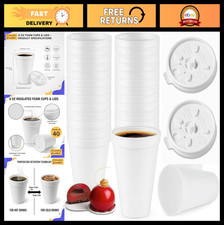 Disposable Foam Cups with Lids, 8 oz, 40 Count - Hot  Cold Drink Essentials