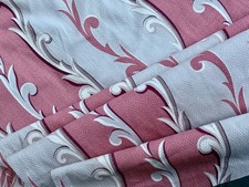 Rococo 30s PINK Neoclassical Mid Century Barkcloth Vintage Fabric Drape Curtain