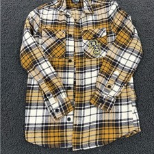 Kids Plaid Button-Down Shirt in Yellow and Black Small
