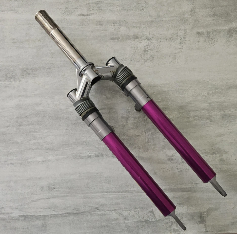 Forcella ammortizzata BARRA FASTRAX VINTAGE MTB 90s 1 1/8 filettatura centralina CNC KULT YETI - Immagine 2 di 2