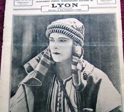 RUDOLPH VALENTINO COVER + story for Eve (7/1/1928)  movies  models modeling