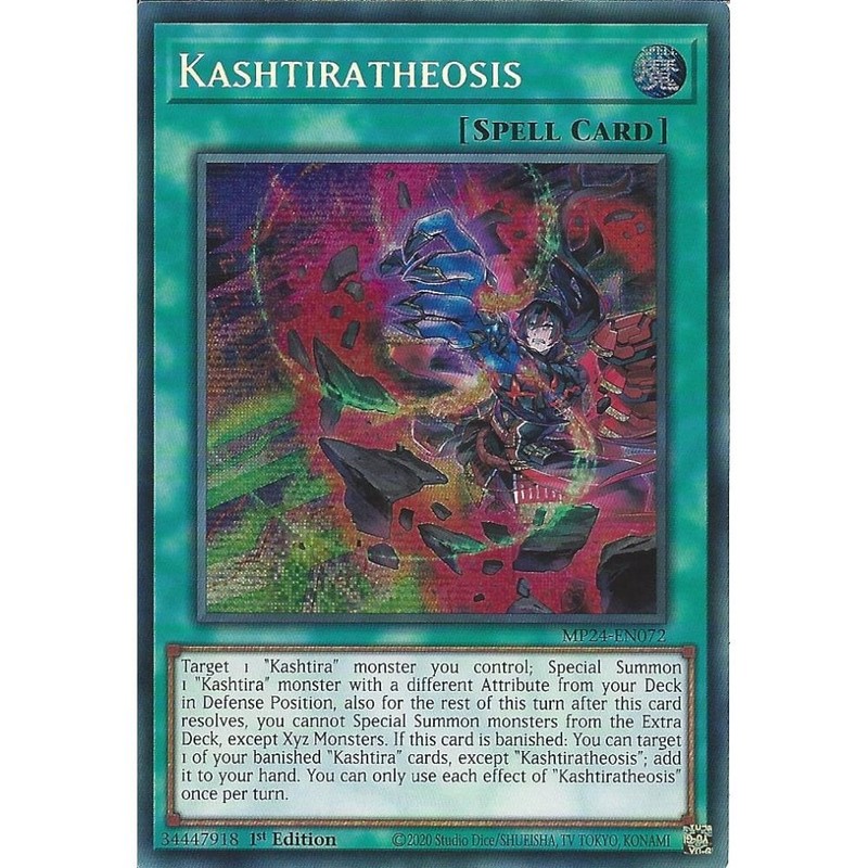 MP24-EN072 Kashtiratheosis : Prismatic Secret Rare Card : 1st Edition : YuGiOh