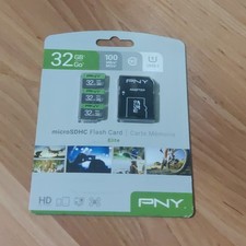 PNY 32GB Elite microSDHC Card Class 10, U1, Full HD, UHS-I Pack of 3 - NIB