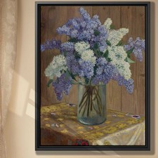 Vintage Floral Still Life Canvas Print Wall Art Rustic Home Decor Artwork