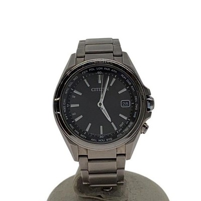 CITIZEN Solar watch, analog, stainless steel, BLK SLV H149-S096073 Atessa
